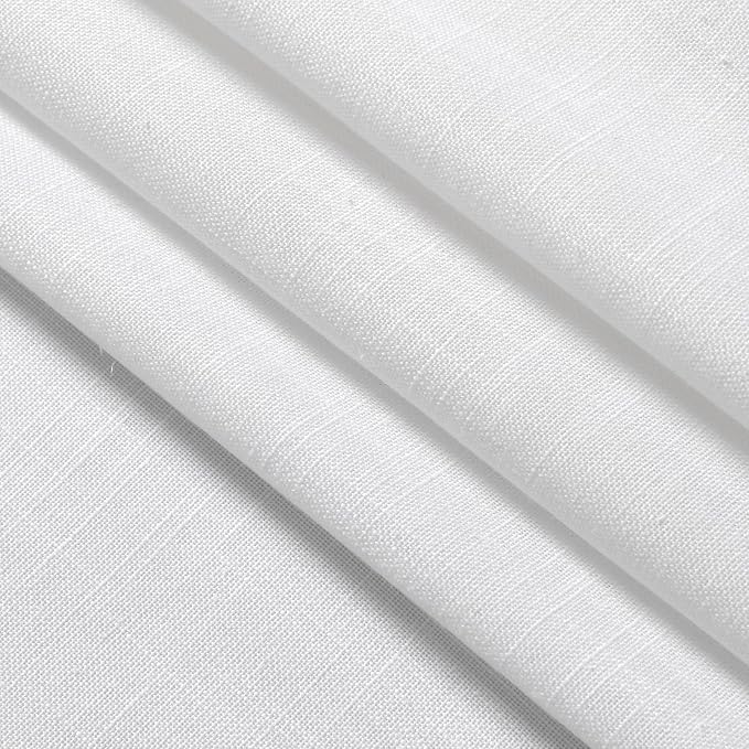 Nanspring Linen Textured White Curtains Window Toppers Valances Semi Sheer - Image 7