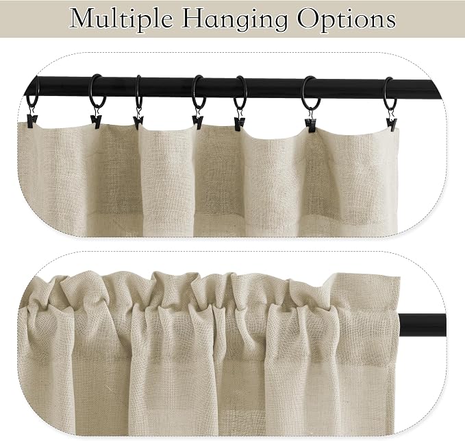 RYB HOME Curtain Tier and Swag Set, Privacy Sheer Curtains Window Treatment - Image 5