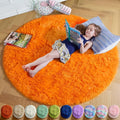 Amdrebio Orange Round Circle Rug 4Ft by Amdrebio