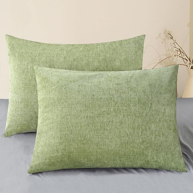 CaliTime Throw Pillow Covers Decorative 20 X 26 Inches Pack of 2 Cozy Chenille by CaliTime