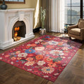 Floral Washable 6x9 Area Rugs, Soft Bedroom Rug by WelcometoBabovid