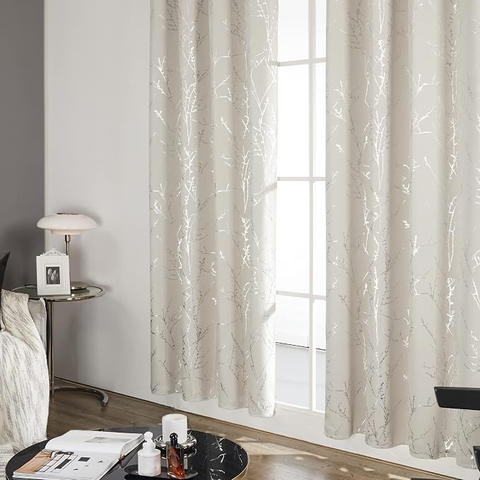 Deconovo Beige Blackout Curtains, Boho Farmhouse Curtain, Thermal Insulated - Image 4