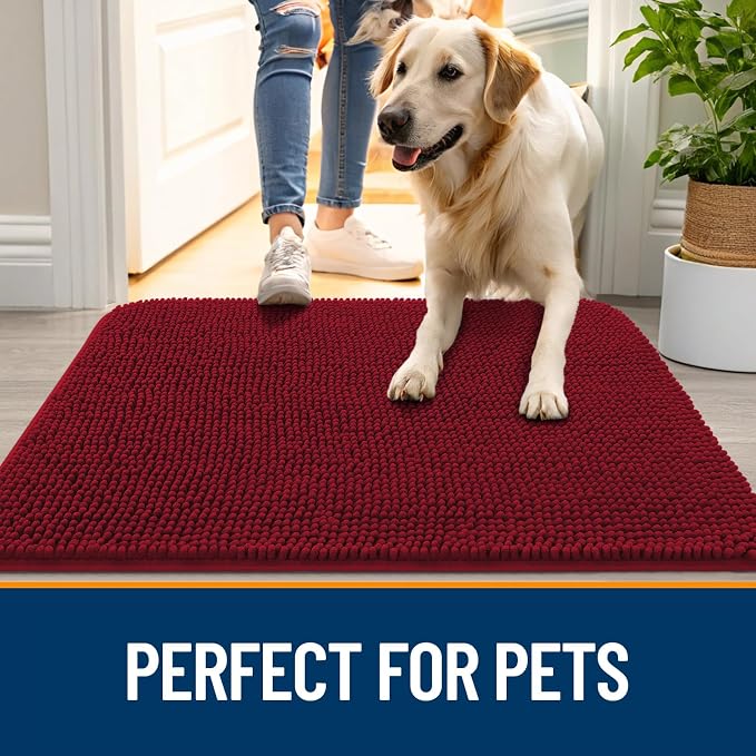 OLANLY Dog Door Mat for Muddy Paws 50x30, Absorbs Moisture and Dirt, Absorbent - Image 6