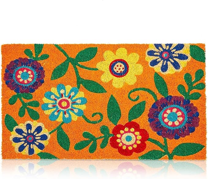 Juvale Floral Coir Door Mat by Juvale