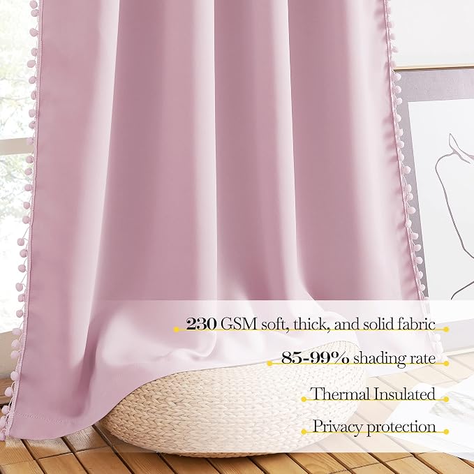 NICETOWN Pom Pom Blackout Curtains - Image 5