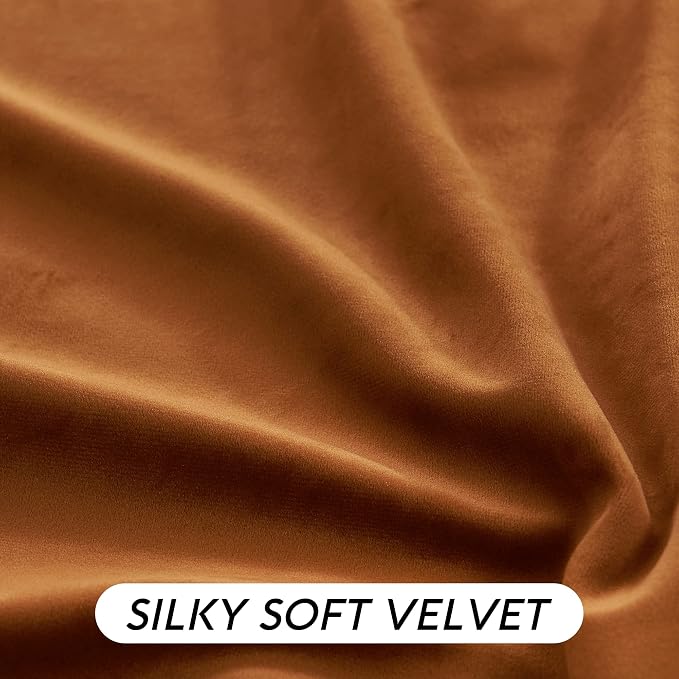 RYB HOME Orange Velvet Curtains 102 inches - Image 5