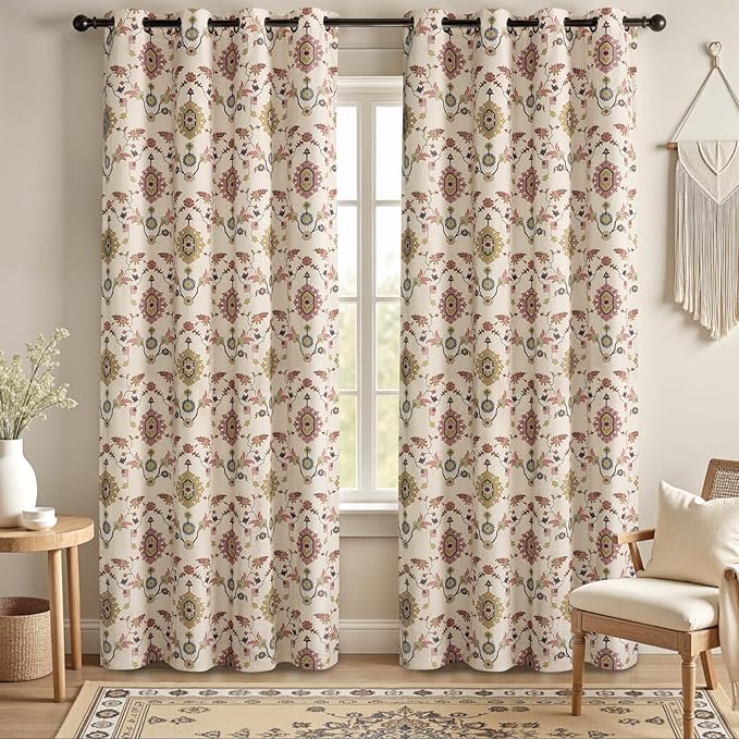 Boho Floral Blackout Curtains for Living Room - Image 6