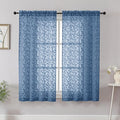 Chyhomenyc Dusty Blue Sheer Curtains 54 Inch Length by Chyhomenyc