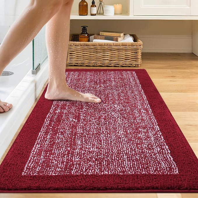 48x24 Long Bathroom Rugs Washable Non Slip, Soft Absorbent Quick Dry Mats - Image 2