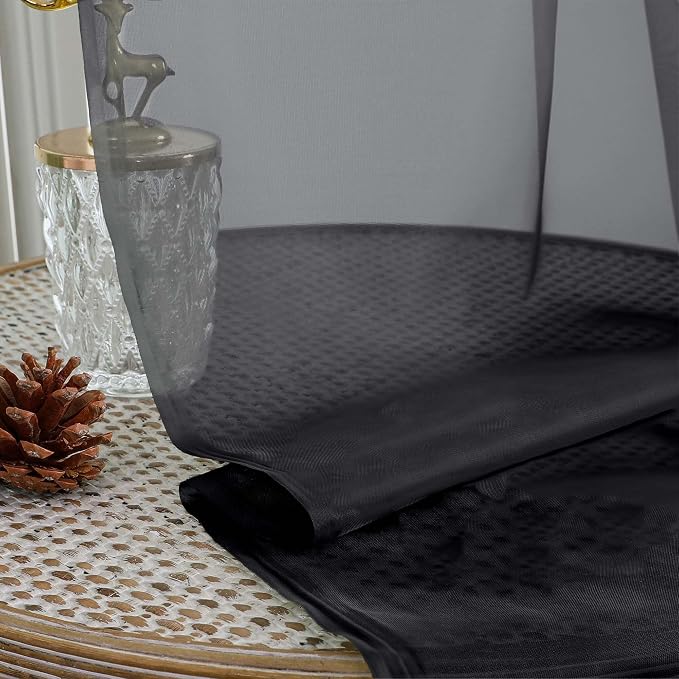 Extra Long Black Sheer Curtains - Image 5