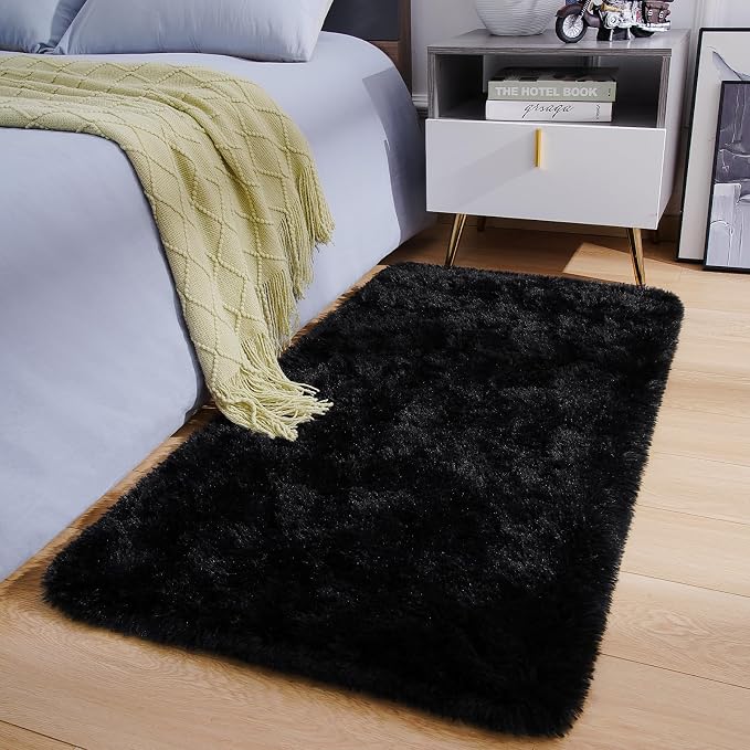 Amearea Shag Fluffy Small Rug, 2x4 Feet Throw Rugs - Image 3
