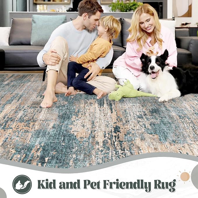 XLUEZ 9x12 Area Rug for Living Room, Washable Modern Abstract Large Area Rug - Image 3