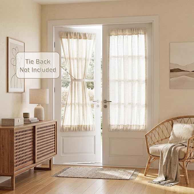 MYSKY HOME Linen French Door Curtains - Image 2
