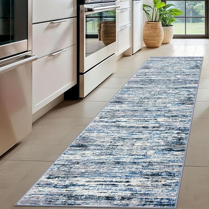 Lansny Modern Abstract Hallway Runner Rug - Image 2
