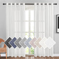 NICETOWN White Sheer Linen Curtains 84" Long, Grommet Top Privacy by NICETOWN