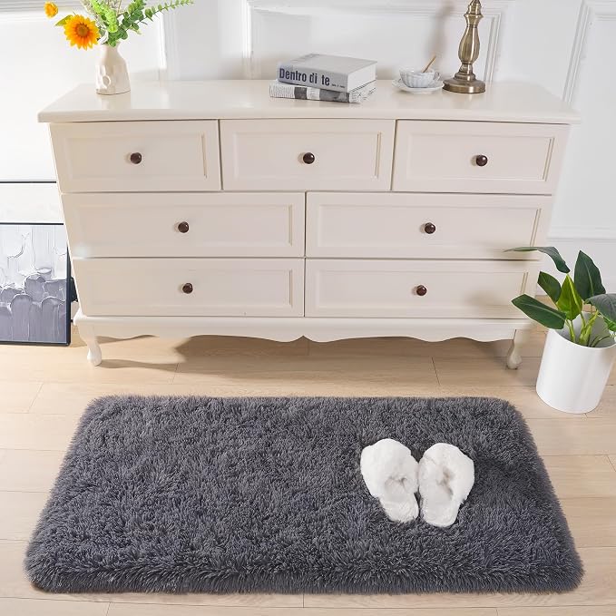 Chicrug Soft Runner Rugs for Bedroom Living Room Plush Fluffy Rug 2x4 Feet - Image 5