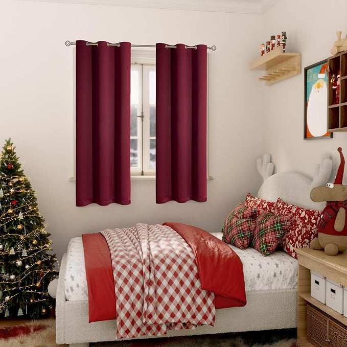BGment Christmas Red Blackout Curtains - Image 2