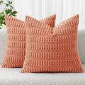 MIULEE Pack of 2 Corduroy Decorative Throw Pillow Covers 18x18 Inch Soft Boho by MIULEE