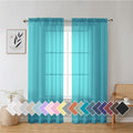 Aiyufeng Turquoise Sheer Curtains 72 Inch Length 2 Panels Set, Light Filtering by Aiyufeng