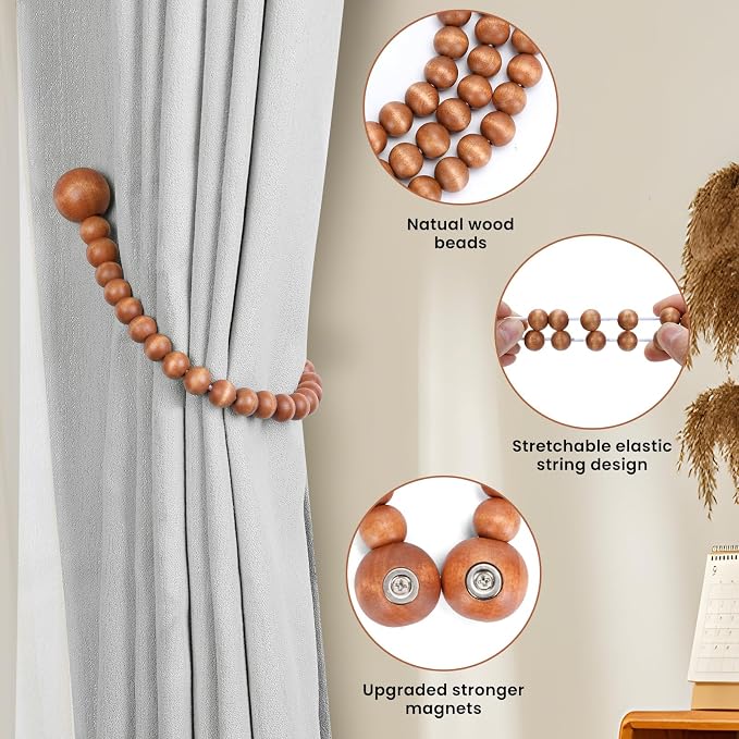 KLOGTSIND Magnetic Curtain Tiebacks, Curtain Tie Backs - Image 5