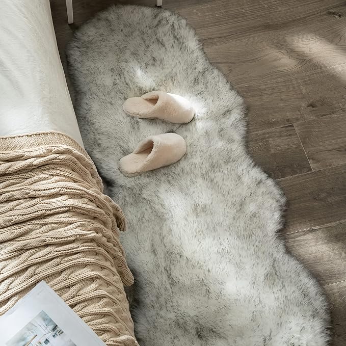 MIULEE Luxury Super Soft Fluffy Area Rug Faux Fur Sheepskin Rug Decorative - Image 2