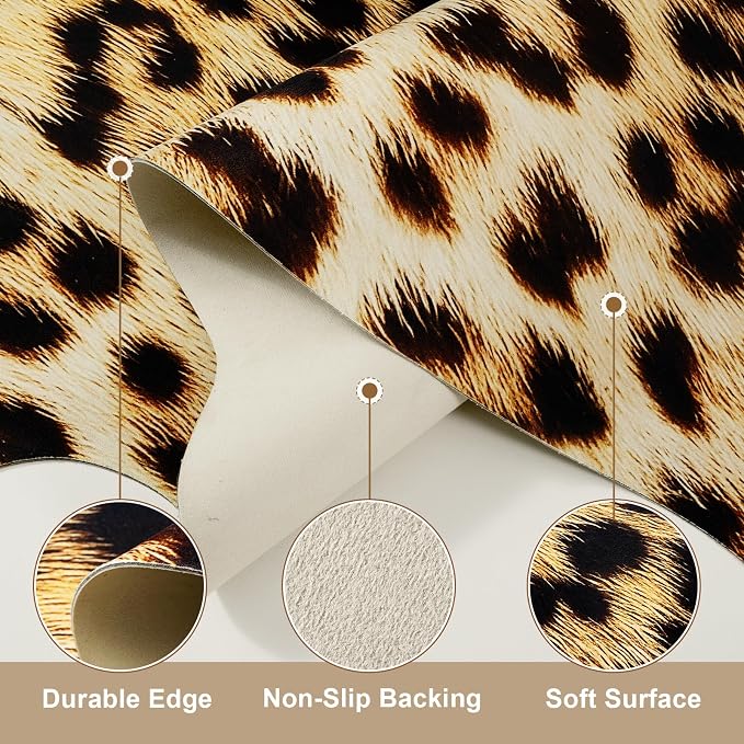 AROGAN Western Decor Faux Fur Leopard Rug, 8 x 10 Feet Premium Animal Skin - Image 5