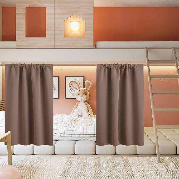 RYB HOME Basement Bathroom Kitchen Cafe Blackout Privacy Curtains, Short by RYBHOME