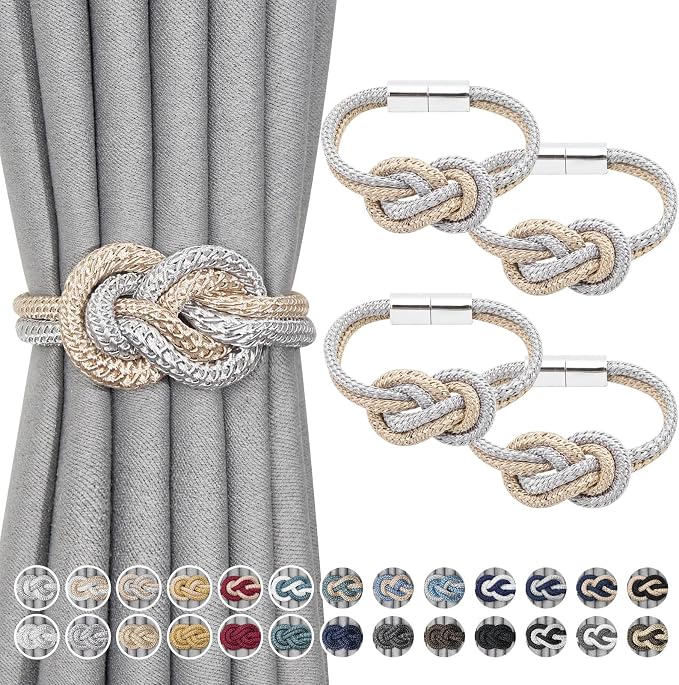 NICEEC 4 Pack Mini Magnetic Curtain Tiebacks Nordic Simple Style Drape Tie by NICEEC