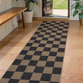 Lahome Colette Checkered Easy Jute 2x8 Runner Rug, Washable Kitchen Runner Rug by Lahome