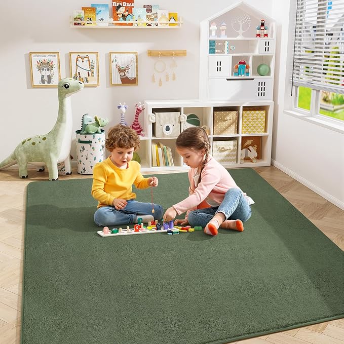 Amearea 4x4 Square Area Rugs for Bedroom Living Room, Sage Green Thickened - Image 6