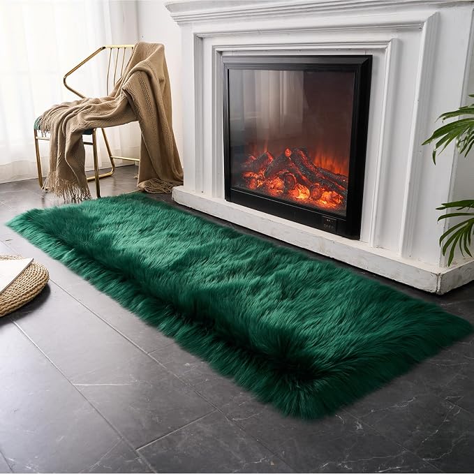 EasyJoy Ultra Soft Fluffy Rugs Faux Fur Rug Chair Cover Seat Pad Fuzzy Area Rug - Image 2