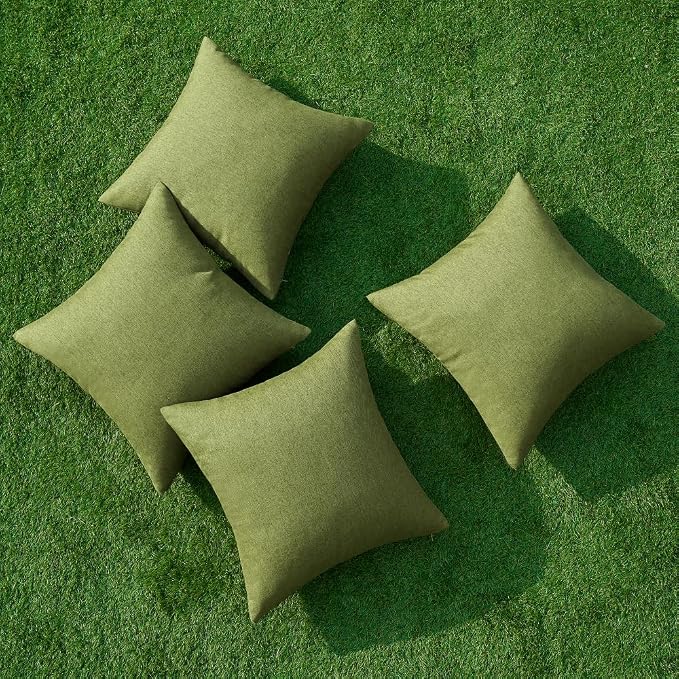 MIULEE Pack of 4 Decorative Solid Waterproof Throw Pillow Covers Linen Garden - Image 4