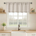 OVZME Valance for Windows, Light Filtering Faux Linen Textured Small Kitchen by OVZME