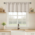 OVZME Valance for Windows, Light Filtering Faux Linen Textured Small Kitchen by OVZME