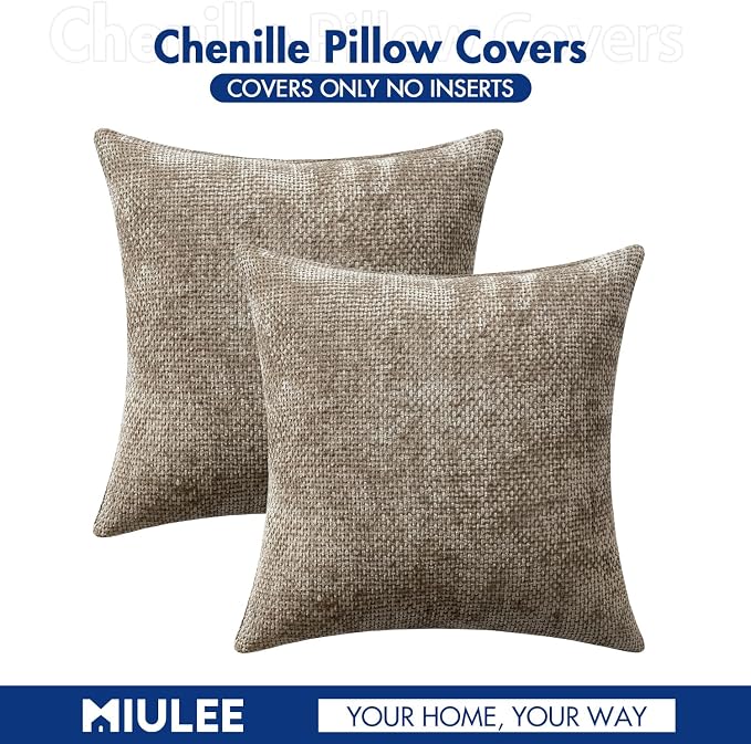MIULEE Pack of 2 Couch Throw Pillow Covers 22x22 Inch Neutral Khaki Modern Boho - Image 7