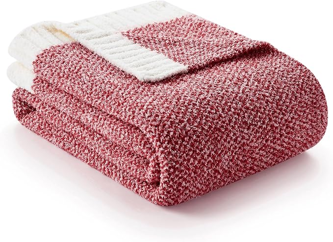 Snuggle Sac Red Throw Blanket for Couch, Super Soft Warm Christmas Red Blankets by SnuggleSac