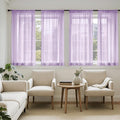 MIULEE Light Purple Sheer Curtains 63 Inches Long, 4 Panels Set, Lavender Light by MIULEE
