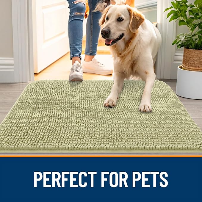 OLANLY Dog Door Mat for Muddy Paws 36x24, Absorbs Moisture and Dirt, Absorbent - Image 6