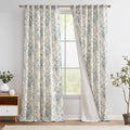 jinchan Lined Linen Blend Curtain Floral Curtains by JINCHAN