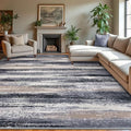 Lansny Modern Abstract 9x12 Large Machine Washable Living Room Rug Non-Slip by lansny