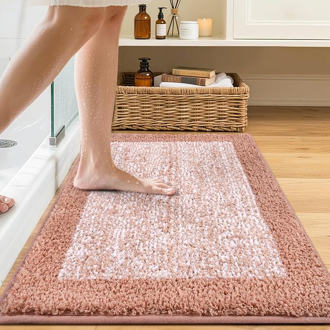 36x24 Large Bathroom Rugs Washable Non Slip, Soft Absorbent Quick Dry Mats - Image 2