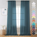 OVZME 2 Panels Sheer Dusty Blue Window Curtain 96" Length by OVZME