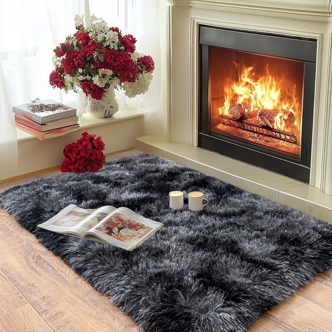 Pionblank Fluffy Small Rug for Bedroom 2x3 Feet, Shag Soft Area Rug, Modern - Image 3