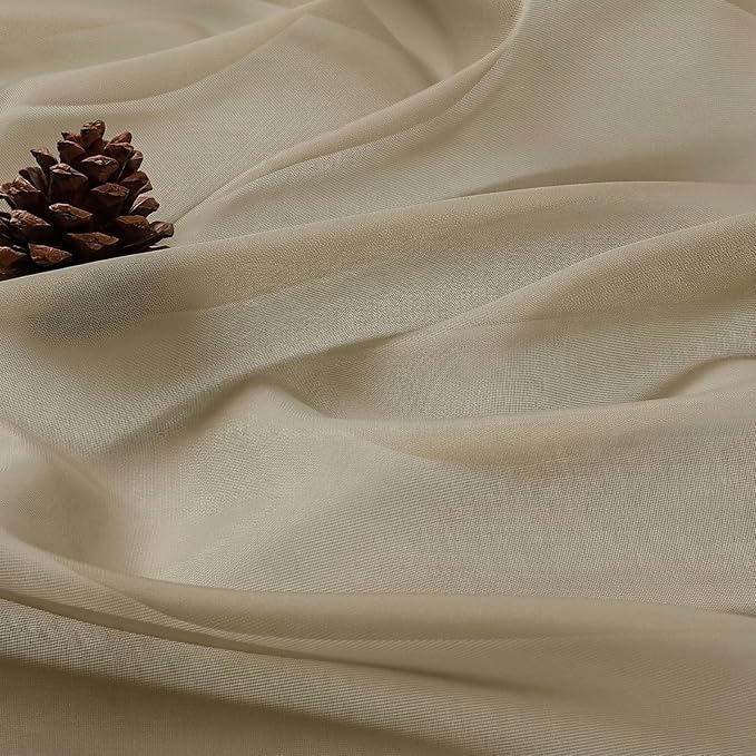 Taupe Sheer Curtains 120 Inches Long 2 Panels Set, 59 Inch Extra Wide Soft Airy - Image 5