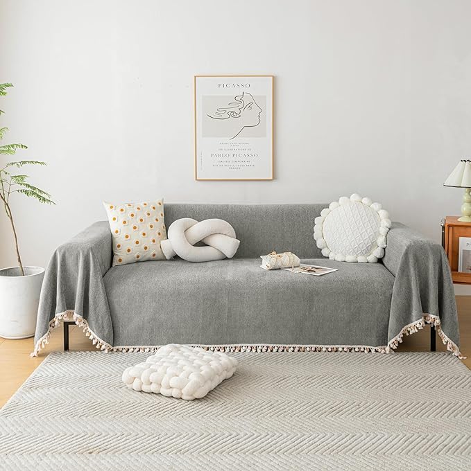 HANDONTIME Couch Slipcovers for Sofas Dark Grey Couches Cover Sofa Cover for by HANDONTIME