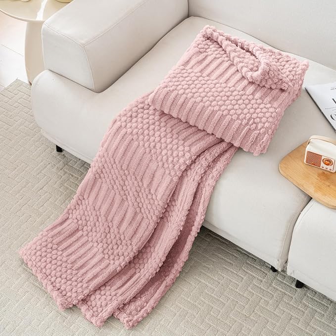 50x70 Inch Pink Throw Blanket - Image 4