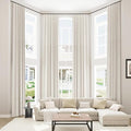 Guken Cream 100% Blackout Cream Linen Curtains 52 Inch Wide by 142 Inch 2 by Guken