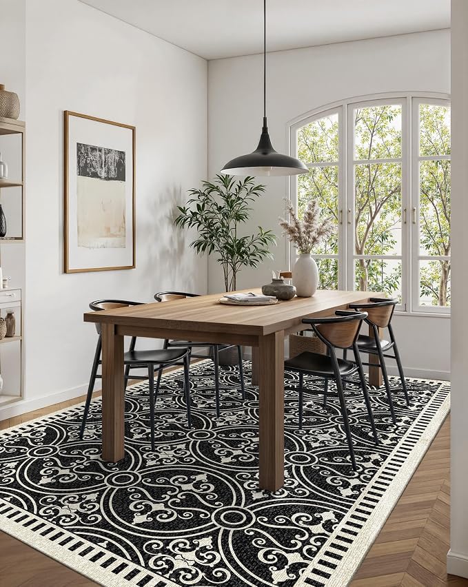 Latte&Fog 5x7 Area Rugs for Living Room Bedroom, Vintage Washable Rug, Boho Non - Image 4