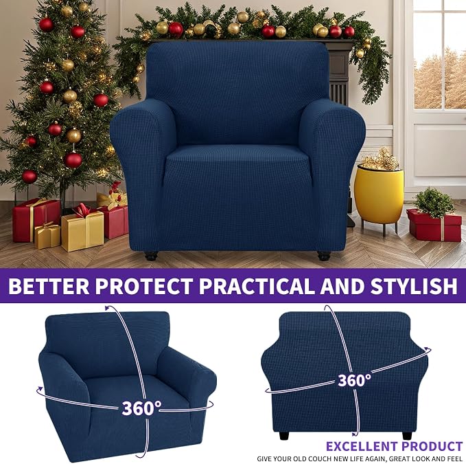 ZNSAYOTX Super Stretch Chair Slipcover Universal Sofa Chair Covers - Image 2