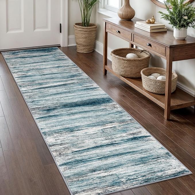 KOZYFLY Modern Abstract Runner Rug, 2x8 Kitchen Rugs Non-Slip Washable Soft by KOZYFLY